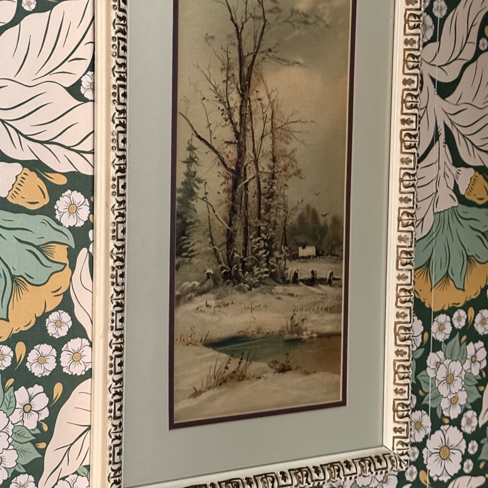 For my Winter Girlies: vintage Landscape Framed Wall Art (frames are insane)